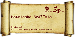 Mateicska Szénia névjegykártya